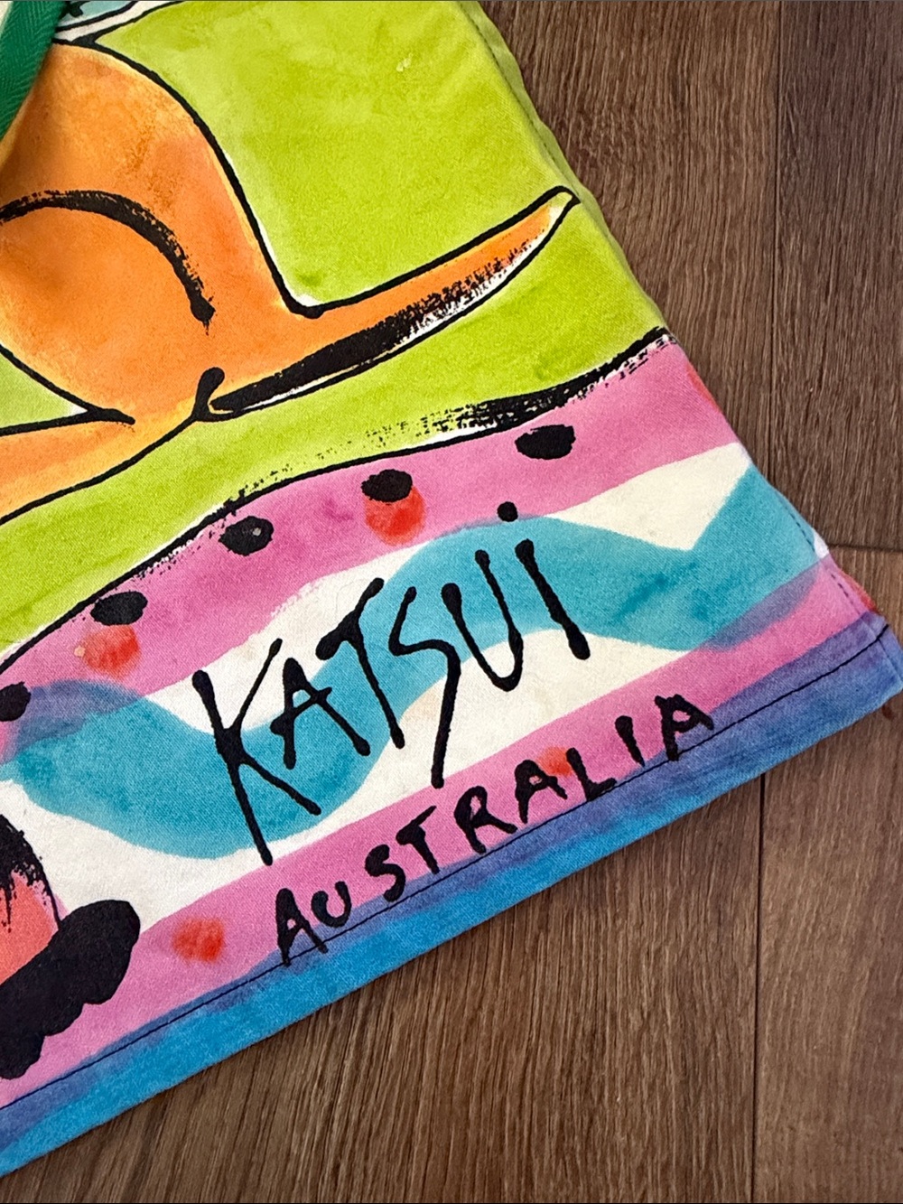 Vintage Katsui Australia Whimsical Hand painted/hand printed Collectible Apron - Picture 2 of 6